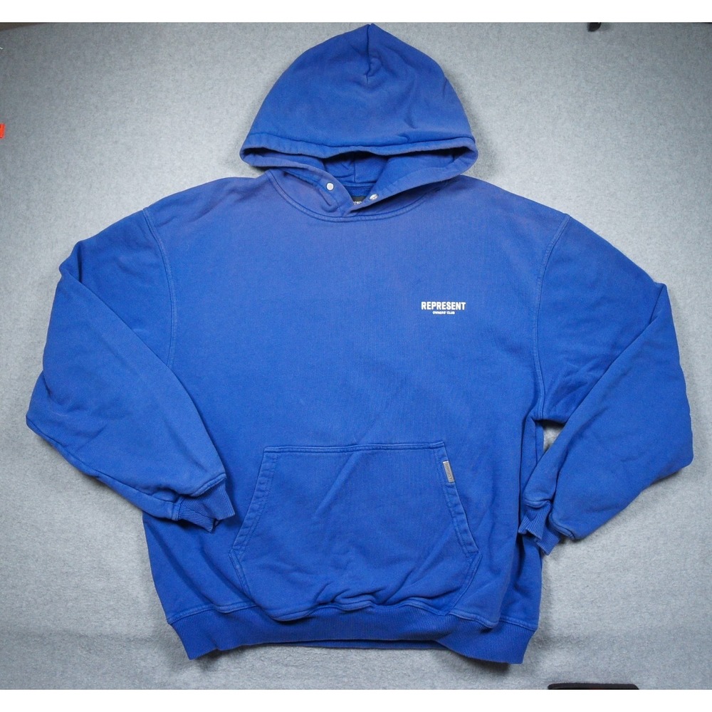 Represent Hoodie Mens Large Blue Hoodie Pullover Heavyweight Streetwear Adult